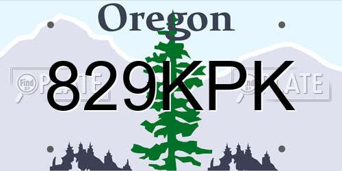 829KPK Oregon License Plate