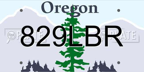 829LBR Oregon License Plate