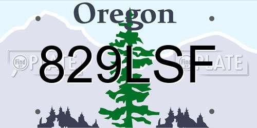 829LSF Oregon License Plate