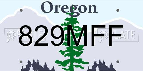 829MFF Oregon License Plate