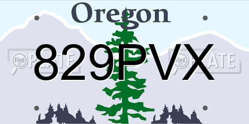 829PVX Oregon License Plate