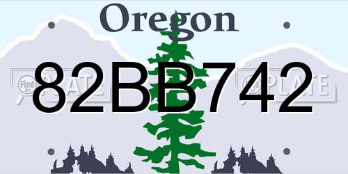 82BB742 Oregon License Plate