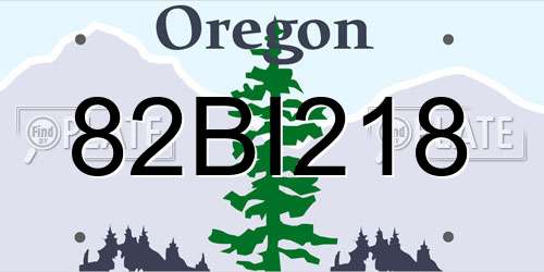 82BI218 Oregon License Plate