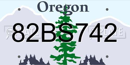 82BS742 Oregon License Plate