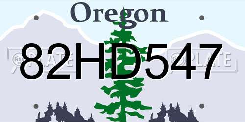 82HD547 Oregon License Plate