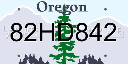 82HD842 Oregon License Plate