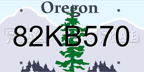 82KB570 Oregon License Plate