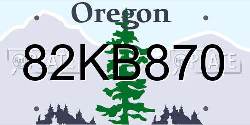 82KB870 Oregon License Plate