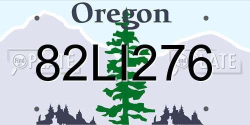 82LI276 Oregon License Plate