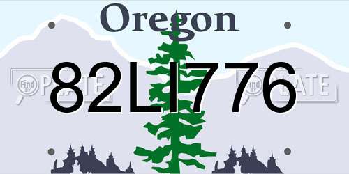 82LI776 Oregon License Plate