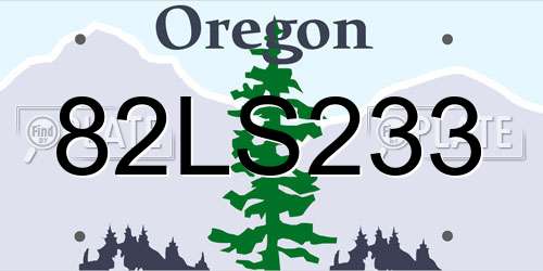 82LS233 Oregon License Plate