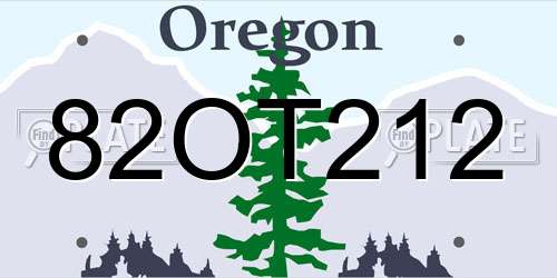 82OT212 Oregon License Plate