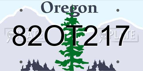 82OT217 Oregon License Plate
