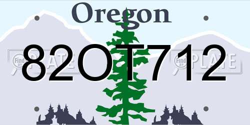 82OT712 Oregon License Plate