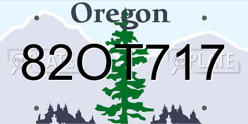 82OT717 Oregon License Plate