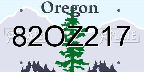 82OZ217 Oregon License Plate
