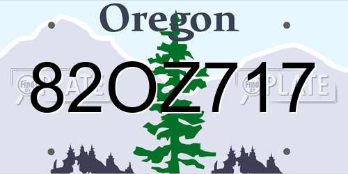 82OZ717 Oregon License Plate