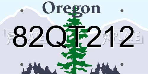 82QT212 Oregon License Plate