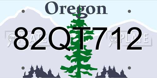 82QT712 Oregon License Plate