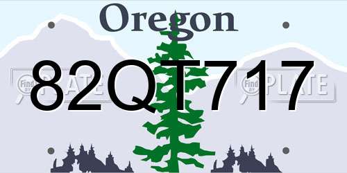 82QT717 Oregon License Plate