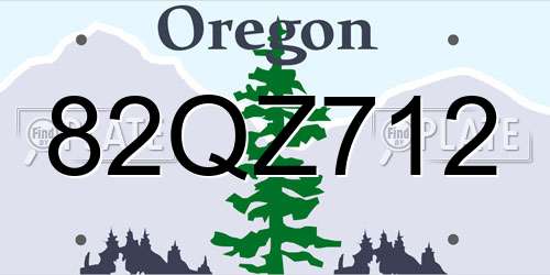 82QZ712 Oregon License Plate