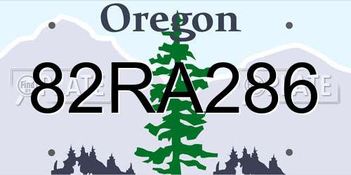 82RA286 Oregon License Plate