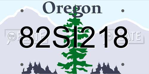 82SI218 Oregon License Plate