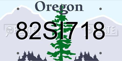 82SI718 Oregon License Plate