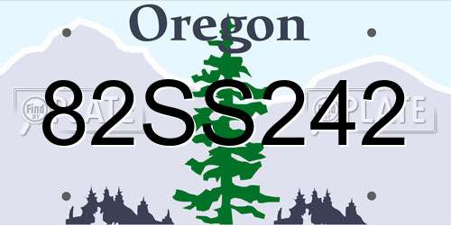 82SS242 Oregon License Plate
