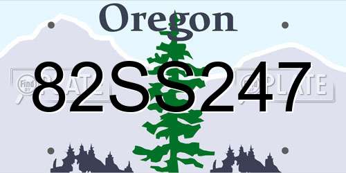 82SS247 Oregon License Plate