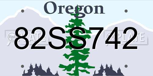 82SS742 Oregon License Plate
