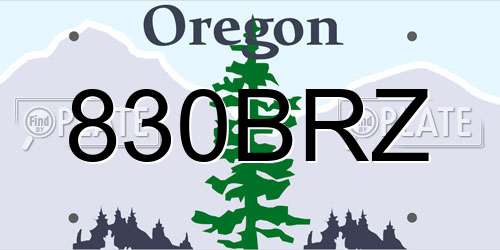 830BRZ Oregon License Plate