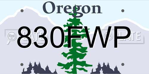 830FWP Oregon License Plate