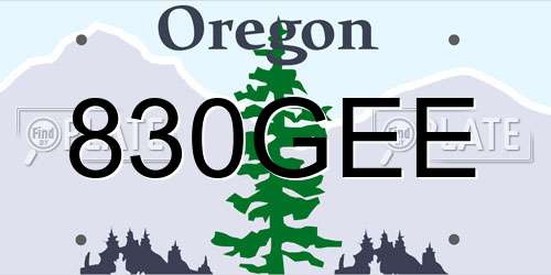 830GEE Oregon License Plate