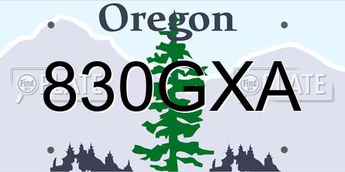 830GXA Oregon License Plate