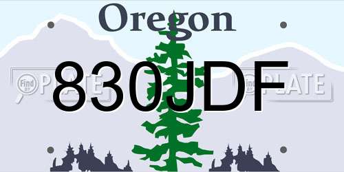 830JDF Oregon License Plate