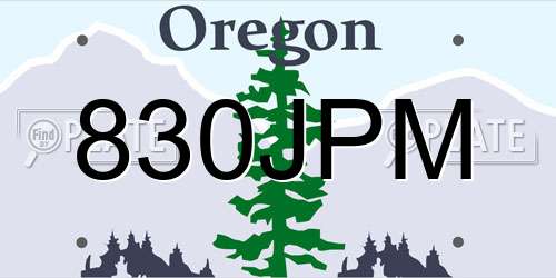 830JPM Oregon License Plate