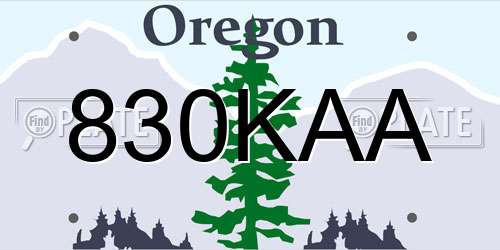 830KAA Oregon License Plate