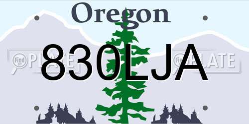 830LJA Oregon License Plate