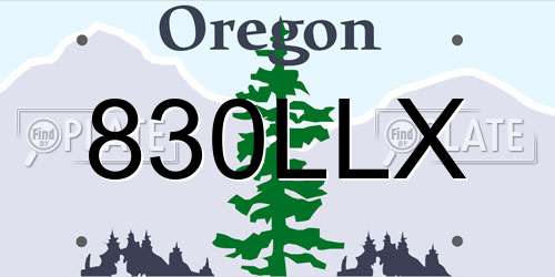 830LLX Oregon License Plate