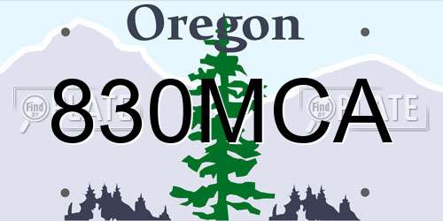 830MCA Oregon License Plate