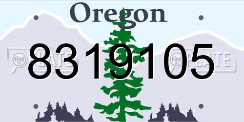 8319105 Oregon License Plate