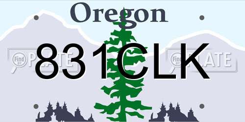 831CLK Oregon License Plate