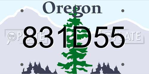831D55 Oregon License Plate