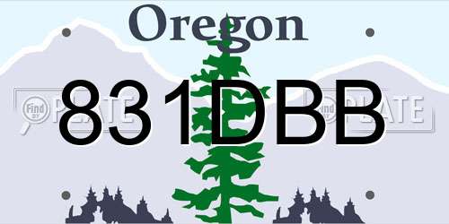 831DBB Oregon License Plate