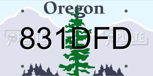 831DFD Oregon License Plate