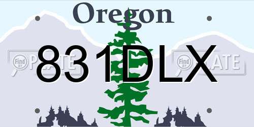 831DLX Oregon License Plate