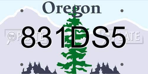 831DS5 Oregon License Plate
