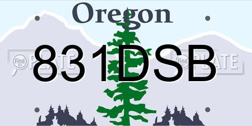 831DSB Oregon License Plate