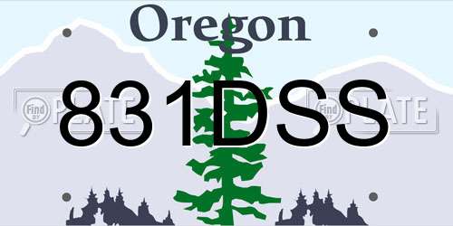 831DSS Oregon License Plate